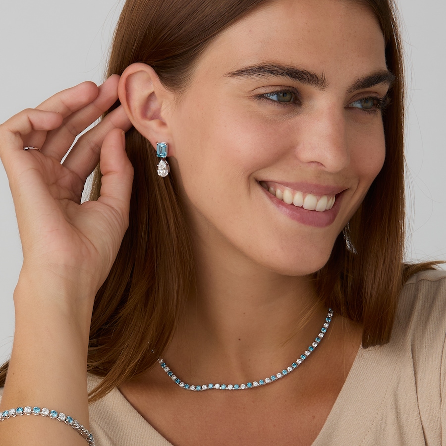 Image 116091_ALTMORE201.jpg, Product 116-091 / Price $7,899.99, EVERA Diamonds Couture Collection 14K White Gold Multi Shape Blue and White Diamond Dangle Earrings from Evera Diamonds on TSC.ca's Jewellery department