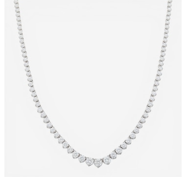 EVERA Diamonds 14K White Gold Tiara Style Diamond Tennis Necklace