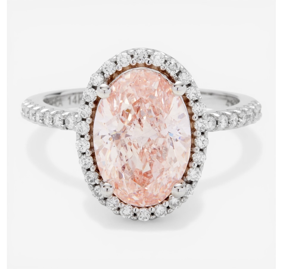 Image 116105.jpg, Product 116-105 / Price $6,999.99, EVERA Diamonds Couture Collection 14K White Gold Oval Pink and White Diamond Halo Ring from Evera Diamonds on TSC.ca's Jewellery department