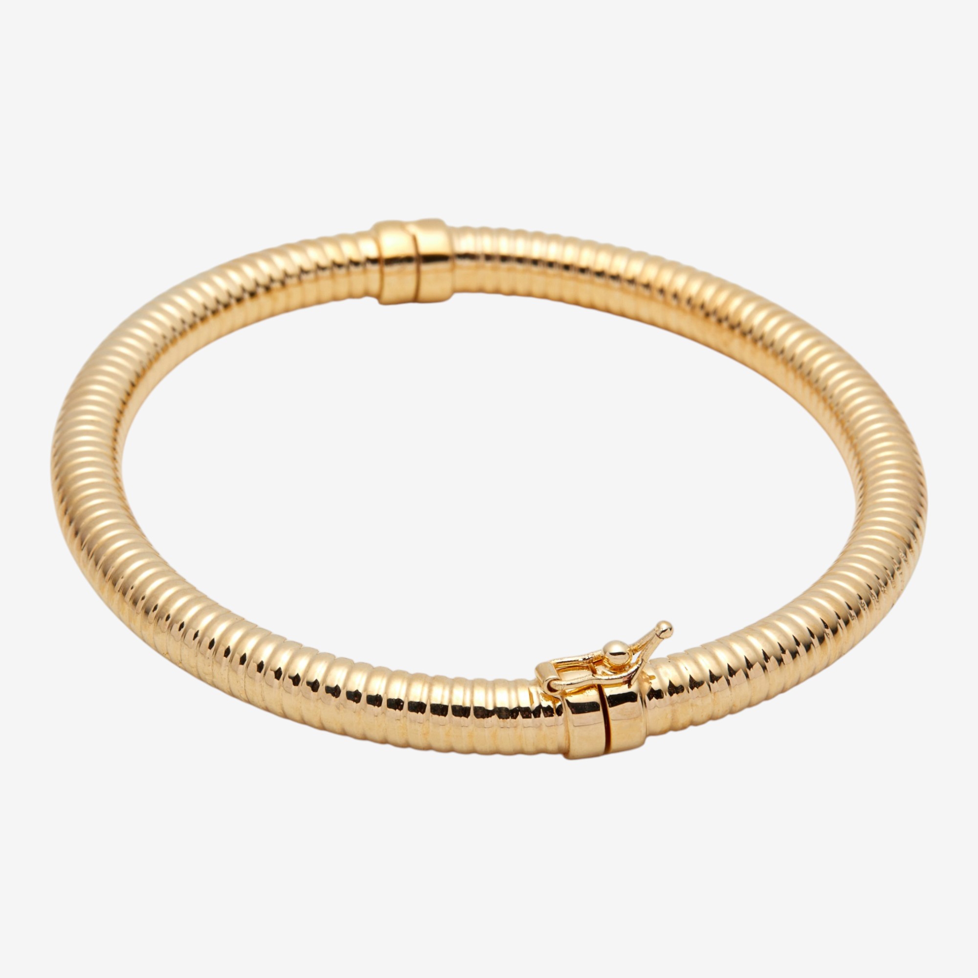Etrusca Gioielli 18K Yellow Gold Plate Tubagos Bangle - TSC.ca