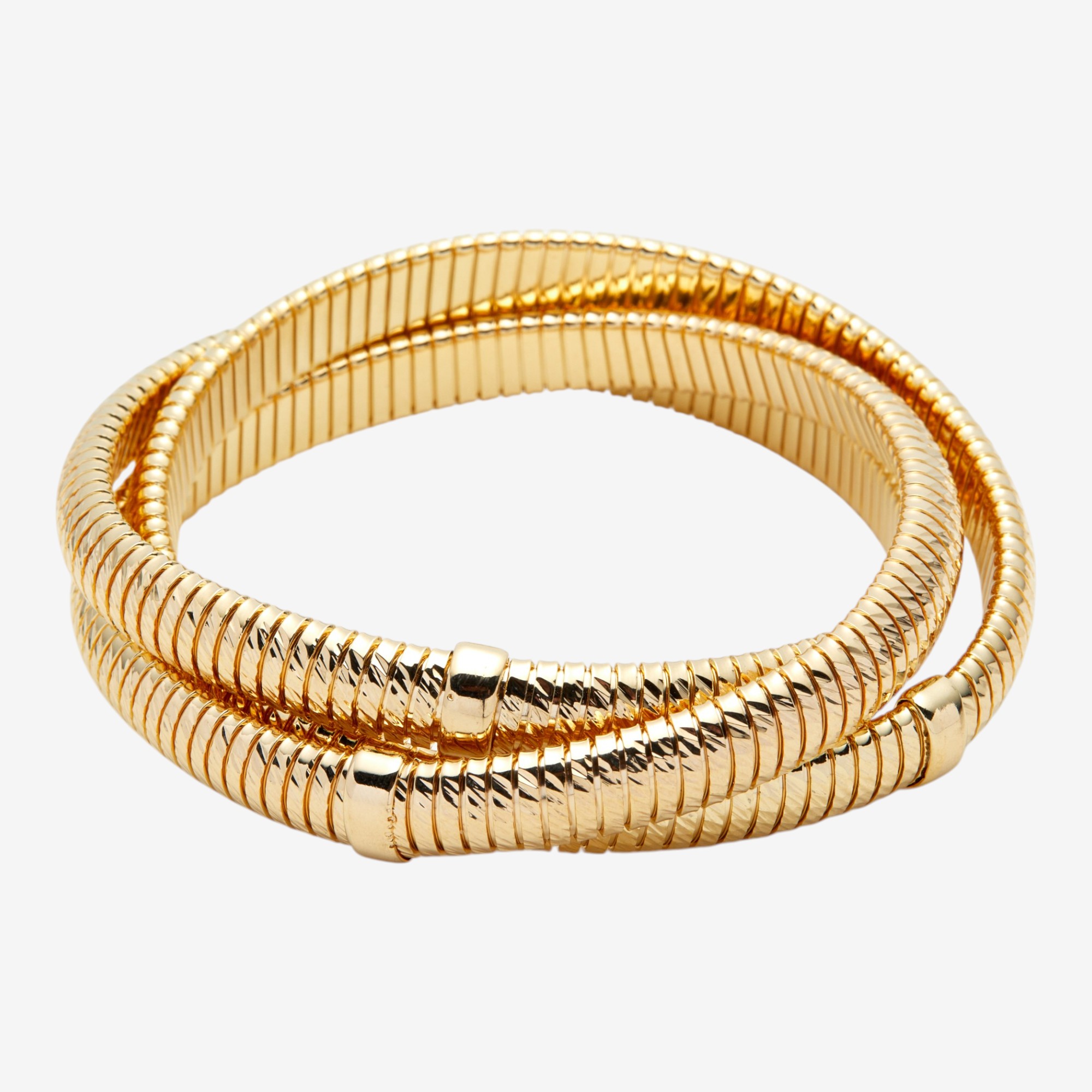 Etrusca Gioielli 18K Yellow Gold Plate Tubogas Bracelet - TSC.ca