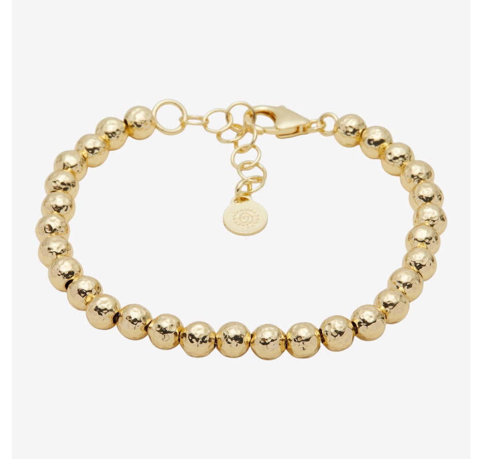 Image 116116.jpg, Product 116-116 / Price $69.99, Etrusca Gionielli 18K Yellow Gold Plate Satin Hammered 6mm Bead Bracelet from Etrusca Jewellery on TSC.ca's Jewellery department