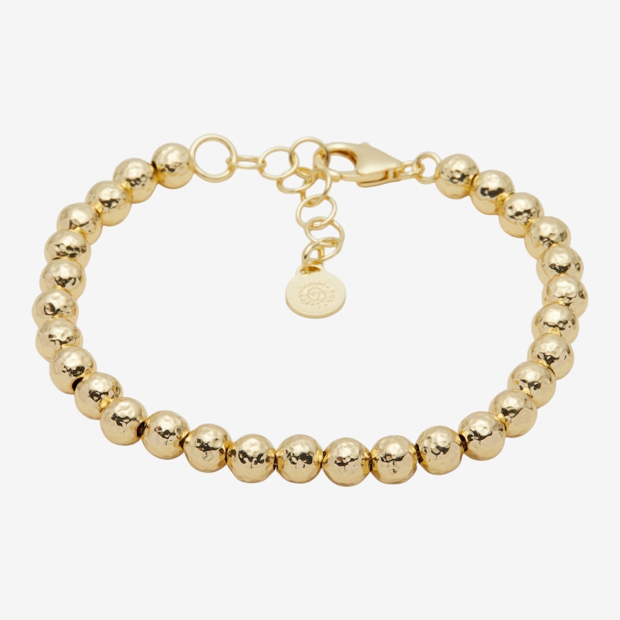 Image 116116.jpg, Product 116-116 / Price $59.99, Etrusca Gioielli 18K Yellow Gold Plate Satin Hammered 6mm Bead Bracelet from Etrusca Jewellery on TSC.ca's Jewellery department