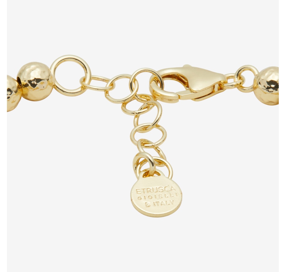 Image 116116_ALTMORE1.jpg, Product 116-116 / Price $69.99, Etrusca Gionielli 18K Yellow Gold Plate Satin Hammered 6mm Bead Bracelet from Etrusca Jewellery on TSC.ca's Jewellery department