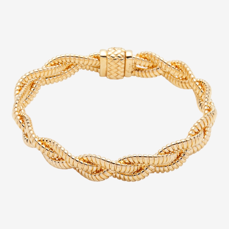 Image 116117.jpg, Product 116-117 / Price $199.99, Etrusca Gioielli 18K Yellow Gold Plate Braided Tubogas Bracelet with Magnetic Clasp from Etrusca Jewellery on TSC.ca's Jewellery department