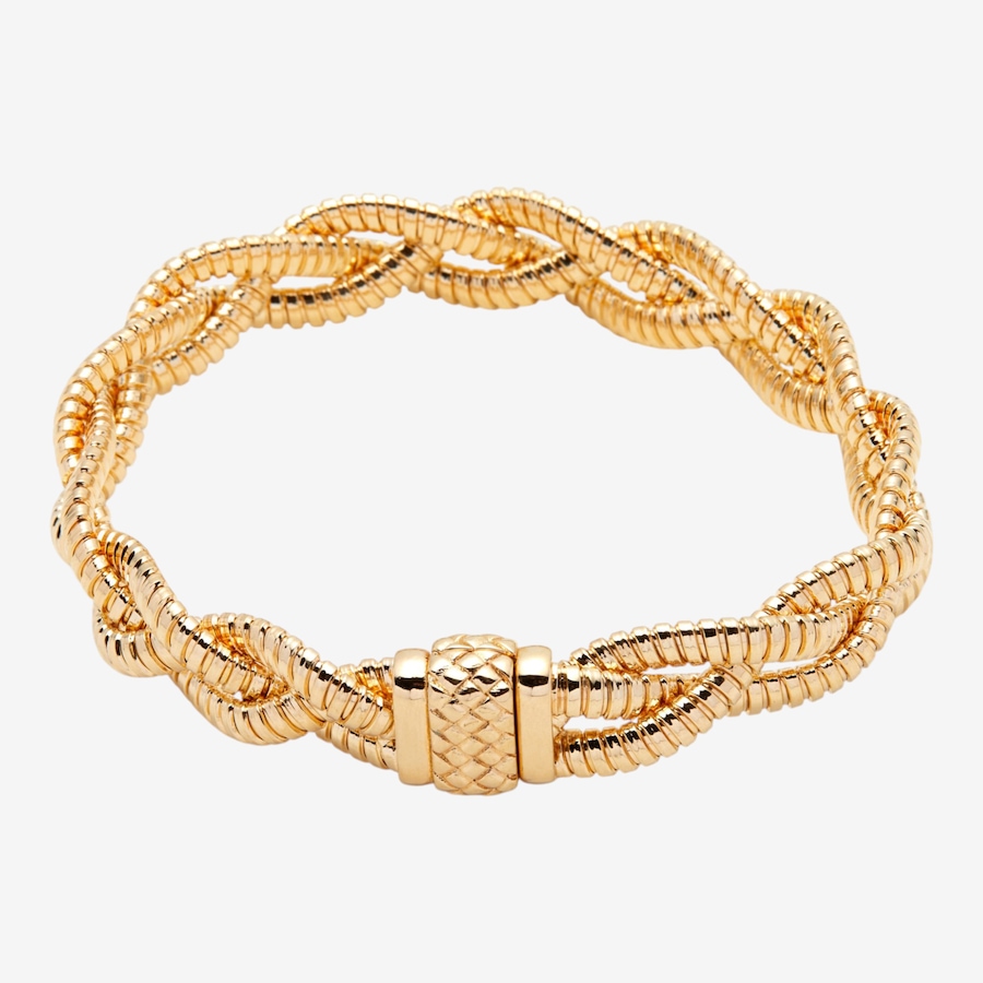 Image 116117_ALTMORE1.jpg, Product 116-117 / Price $199.99, Etrusca Gioielli 18K Yellow Gold Plate Braided Tubogas Bracelet with Magnetic Clasp from Etrusca Jewellery on TSC.ca's Jewellery department