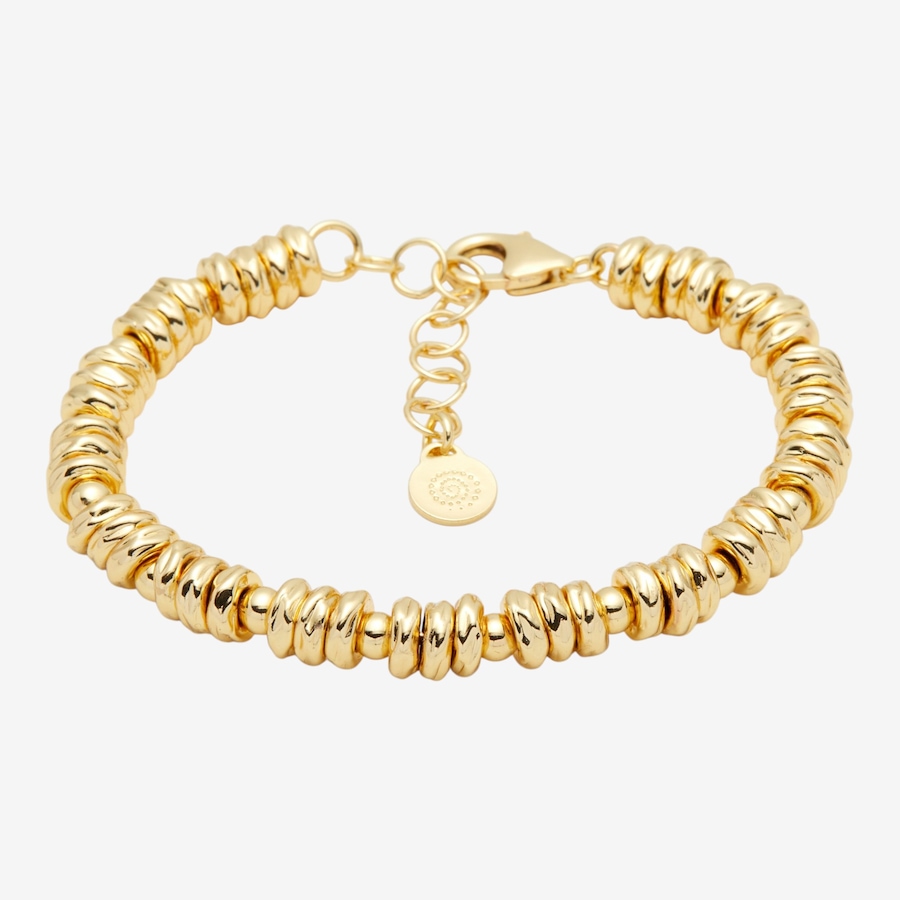 Image 116118.jpg, Product 116-118 / Price $119.99, Etrusca Gioielli 18K Yellow Gold Plate Alternate Textured Roundel and Shiny Bead Bracelet from Etrusca Jewellery on TSC.ca's Jewellery department