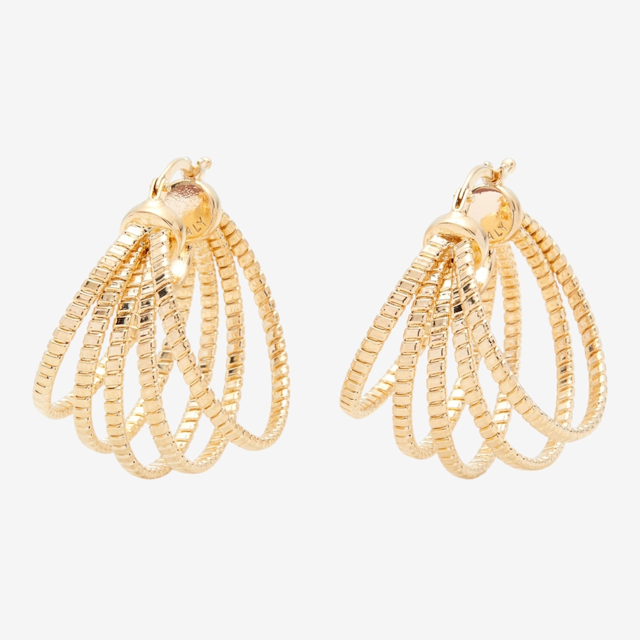 Image 116120_ALTMORE1.jpg, Product 116-120 / Price $149.99, Etrusca Gioielli 18K Yellow Gold Plate Oval Multi-Row Hoop Earrings from Etrusca Jewellery on TSC.ca's Jewellery department