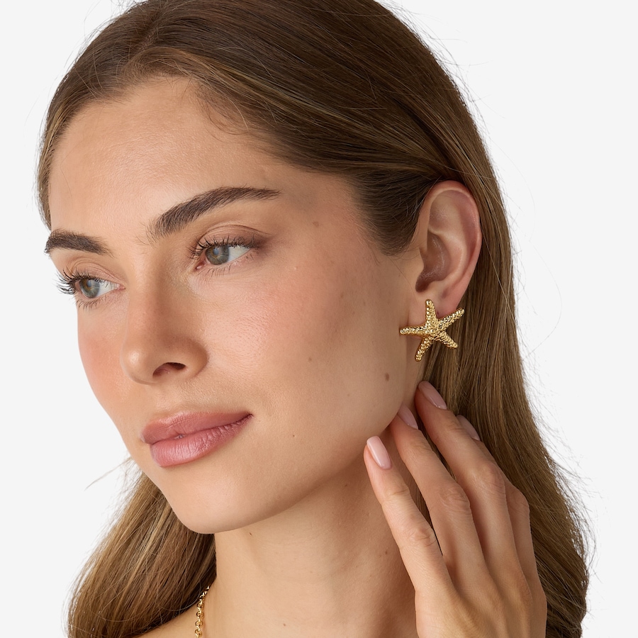 Image 116124_ALTMORE2.jpg, Product 116-124 / Price $119.99, Etrusca Gioielli 18K Yellow Gold Plate Textured Starfish Earrings from Etrusca Jewellery on TSC.ca's Jewellery department