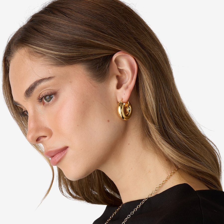 Image 116129_ALTMORE1.jpg, Product 116-129 / Price $119.99, Etrusca Gioielli 18K Yellow Gold Plate Shiny Tube Hoop Earrings from Etrusca Jewellery on TSC.ca's Jewellery department