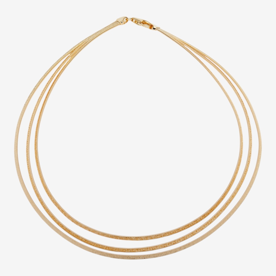 Image 116130.jpg, Product 116-130 / Price $179.99, Etrusca Gioielli 18K Yellow Gold Plate Three-Strand Graduated Diamond Cut Necklace from Etrusca Jewellery on TSC.ca's Jewellery department