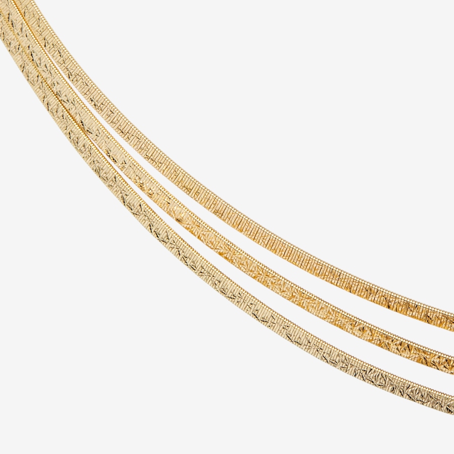 Image 116130_ALTMORE1.jpg, Product 116-130 / Price $179.99, Etrusca Gioielli 18K Yellow Gold Plate Three-Strand Graduated Diamond Cut Necklace from Etrusca Jewellery on TSC.ca's Jewellery department