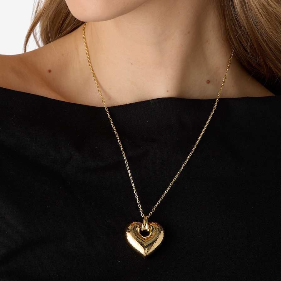 Image 116136_ALTMORE2.jpg, Product 116-136 / Price $139.99, Etrusca Gioielli 18K Yellow Gold Plate Mini Paperclip Necklace with Hammered Heart Pendant from Etrusca Jewellery on TSC.ca's Jewellery department