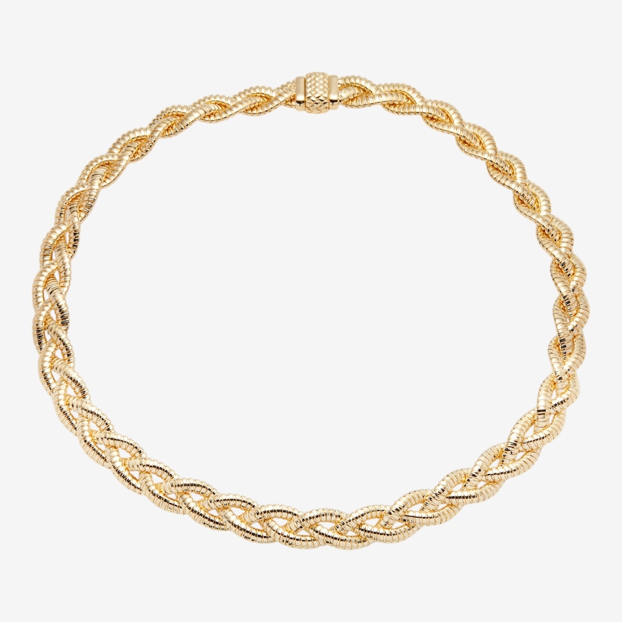 Image 116137.jpg, Product 116-137 / Price $299.99, Etrusca Gioielli 18K Yellow Gold Plate Braided Tubogas Necklace with Magnetic Clasp from Etrusca Jewellery on TSC.ca's Jewellery department