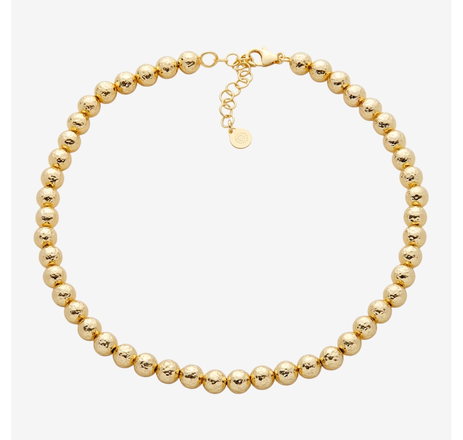 Image 116138.jpg, Product 116-138 / Price $199.99, Etrusca Gioielli 18K Yellow Gold Plate Hammered 8mm Bead Choker Necklace from Etrusca Jewellery on TSC.ca's Jewellery department