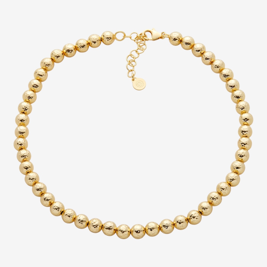 Image 116138.jpg, Product 116-138 / Price $179.99, Etrusca Gioielli 18K Yellow Gold Plate Hammered 8mm Bead Choker Necklace from Etrusca Jewellery on TSC.ca's Jewellery department