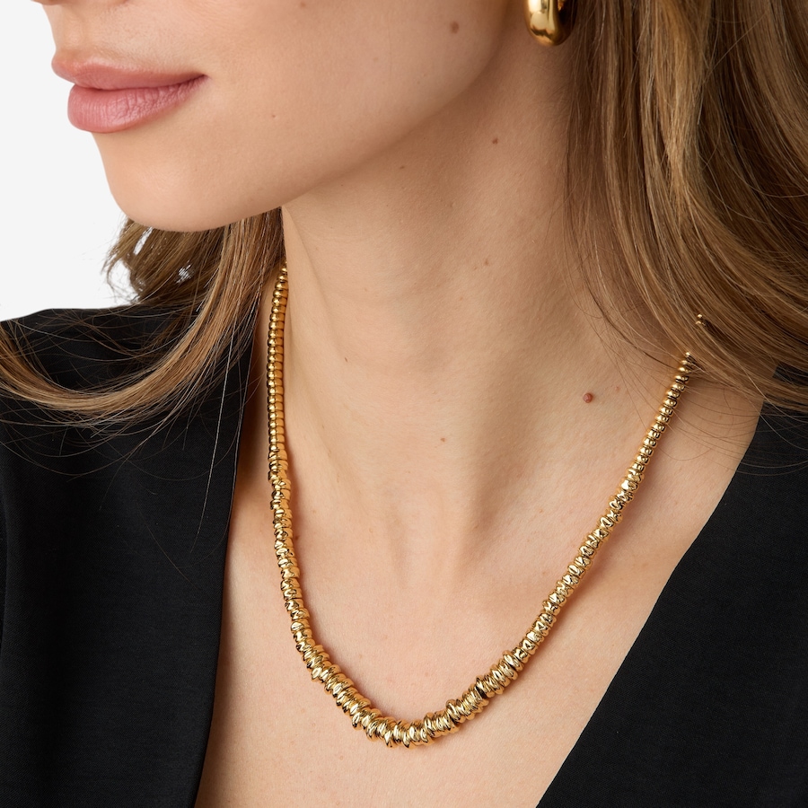 Image 116139_ALTMORE3.jpg, Product 116-139 / Price $229.99, Etrusca Gioielli 18K Yellow Gold Plate Alternate Textured Roundel and Shiny Bead Necklace from Etrusca Jewellery on TSC.ca's Jewellery department