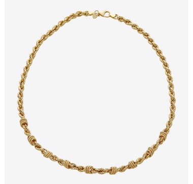 Etrusca Gioielli 18K Yellow Gold Plate Polish Textured Fancy Rope Necklace