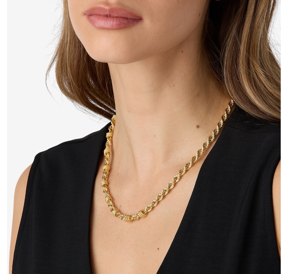 Image 116141_ALTMORE3.jpg, Product 116-141 / Price $179.99, Etrusca Gioielli 18K Yellow Gold Plate Polish Textured Fancy Rope Necklace from Etrusca Jewellery on TSC.ca's Jewellery department