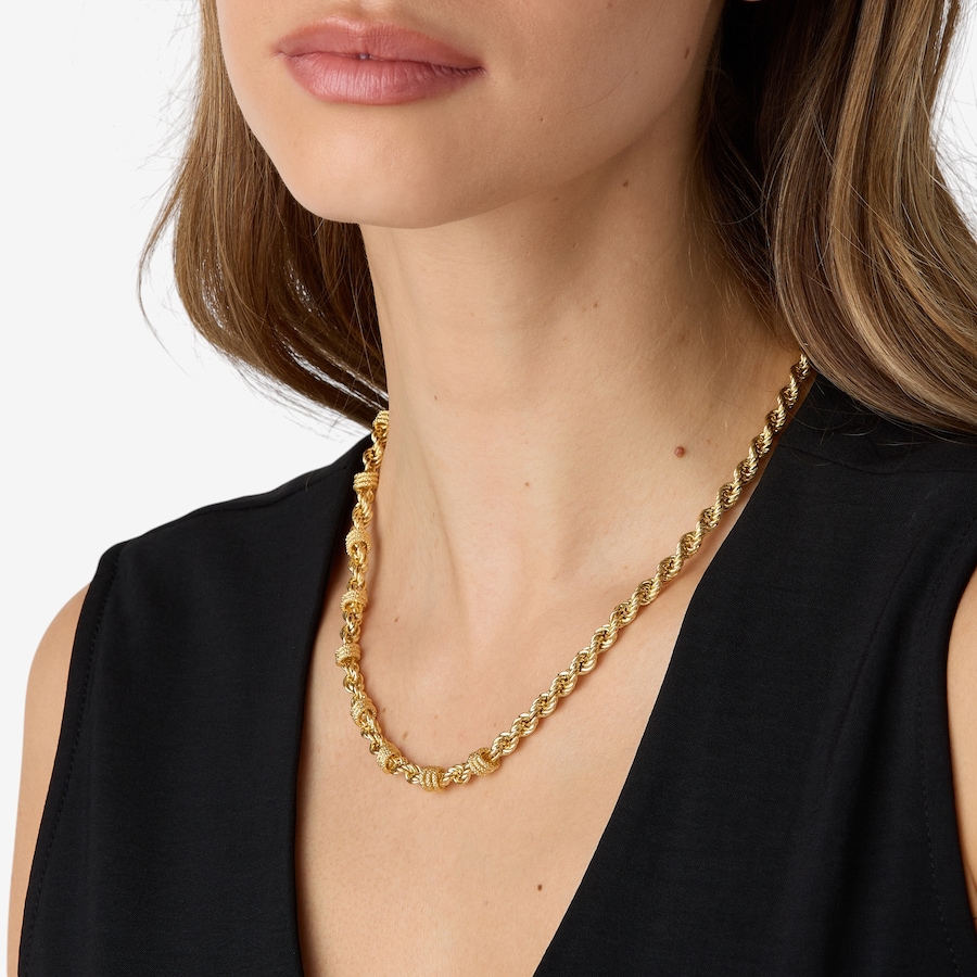 Image 116141_ALTMORE3.jpg, Product 116-141 / Price $179.99, Etrusca Gioielli 18K Yellow Gold Plate Polish Textured Fancy Rope Necklace from Etrusca Jewellery on TSC.ca's Jewellery department