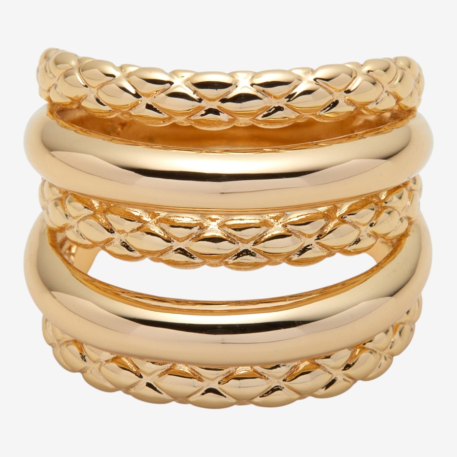 Image 116150.jpg, Product 116-150 / Price $99.99, Etrusca Gioinelli 18K Yellow Gold Plate Multirow Textured and Polish Ring from Etrusca Jewellery on TSC.ca's Jewellery department