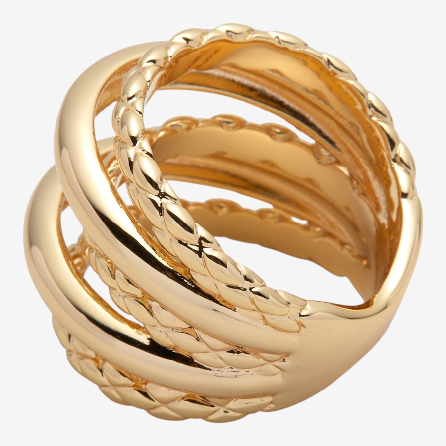 Image 116150_ALTMORE1.jpg, Product 116-150 / Price $99.99, Etrusca Gioinelli 18K Yellow Gold Plate Multirow Textured and Polish Ring from Etrusca Jewellery on TSC.ca's Jewellery department