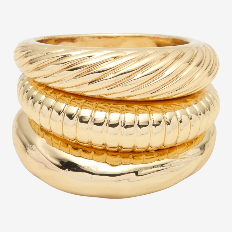 Image 116151.jpg, Product 116-151 / Price $129.99, Etrusca Gioielli 18K Yellow Gold Plate Set Of Three Different Texture Bands from Etrusca Jewellery on TSC.ca's Jewellery department