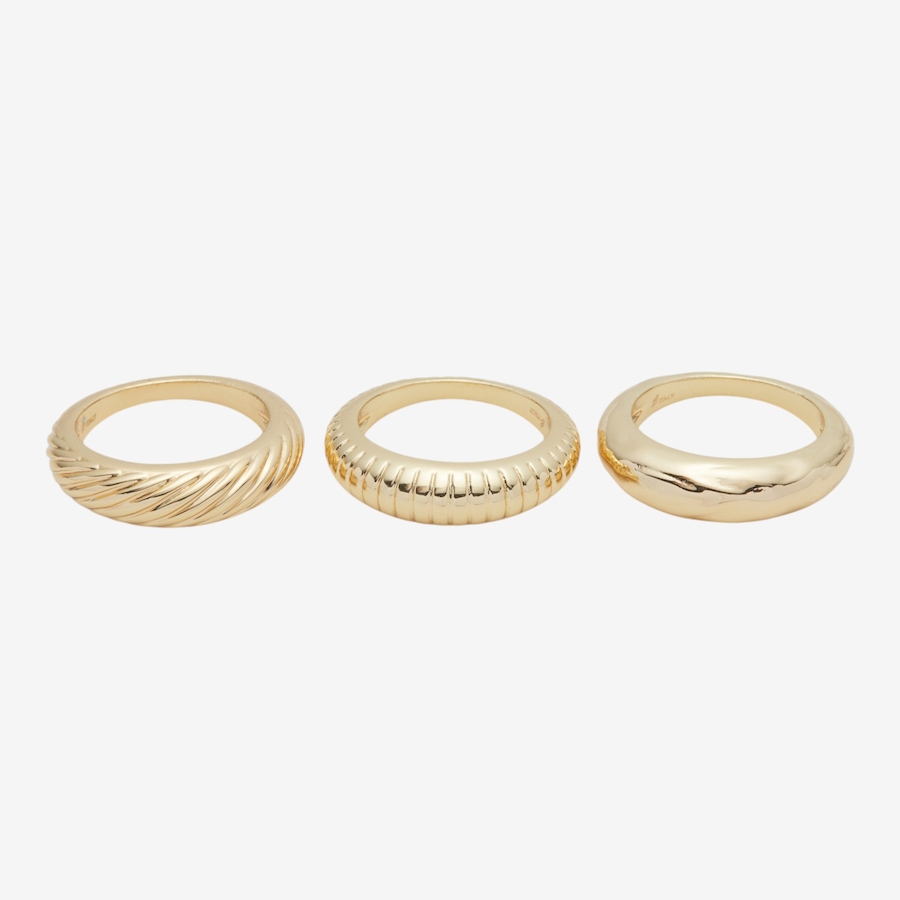 Image 116151_ALTMORE1.jpg, Product 116-151 / Price $129.99, Etrusca Gioielli 18K Yellow Gold Plate Set Of Three Different Texture Bands from Etrusca Jewellery on TSC.ca's Jewellery department