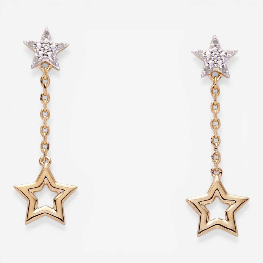 Image 116156_YGP.jpg, Product 116-156 / Price $89.99, Colours of Diamonds Sterling Silver Star Drop Earrings from Colours of Diamonds on TSC.ca's Jewellery department