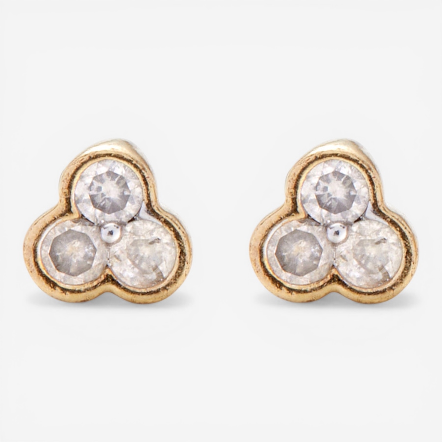Image 116157_ALTMORE1.jpg, Product 116-157 / Price $89.99, Colours of Diamonds Sterling Silver/Yellow Gold Trio Stud Diamond Earrings from Colours of Diamonds on TSC.ca's Jewellery department