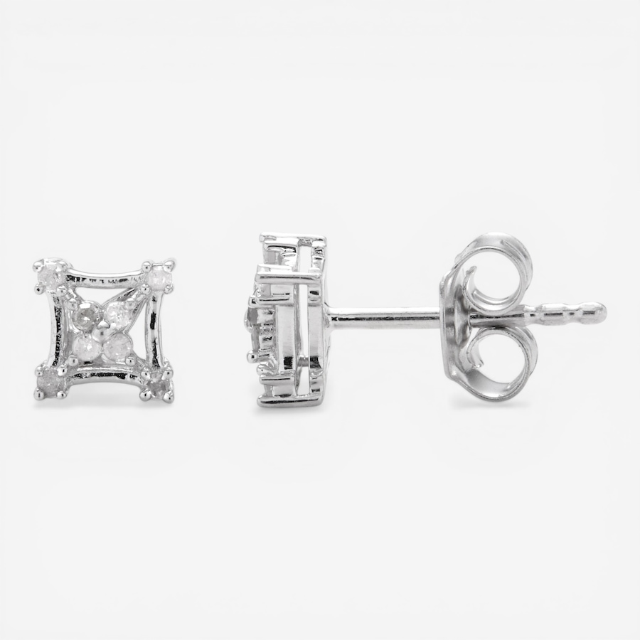 Image 116158.jpg, Product 116-158 / Price $89.99, Colours of Diamonds Sterling Silver Diamond Earrings from Colours of Diamonds on TSC.ca's Jewellery department