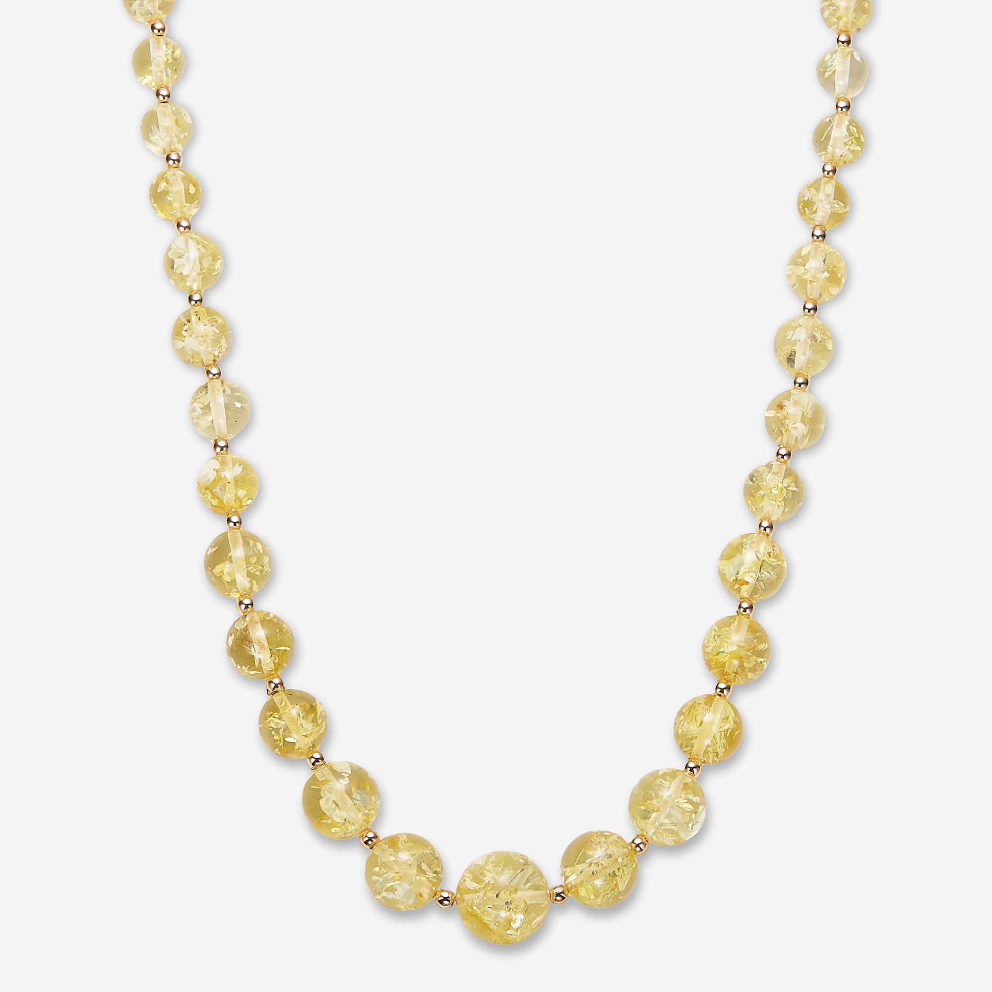 Amber Extraordinaire Sterling Silver Amber Graduated Bead Necklace