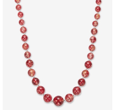 Amber Extraordinaire Sterling Silver Amber Graduated Bead Necklace