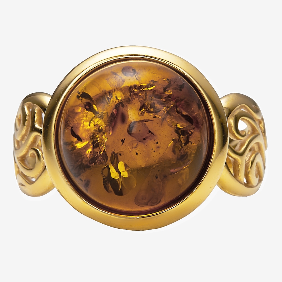 Image 116168_COGGP.jpg, Product 116-168 / Price $99.99, Amber Extraordinaire Sterling Silver Amber Round Cabachon Ring from Amber Extraordinaire on TSC.ca's Jewellery department
