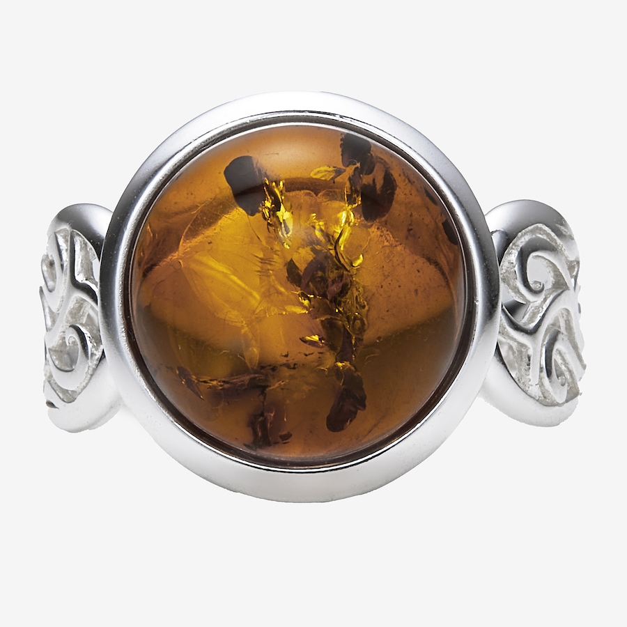 Image 116168_COGSS.jpg, Product 116-168 / Price $99.99, Amber Extraordinaire Sterling Silver Amber Round Cabachon Ring from Amber Extraordinaire on TSC.ca's Jewellery department