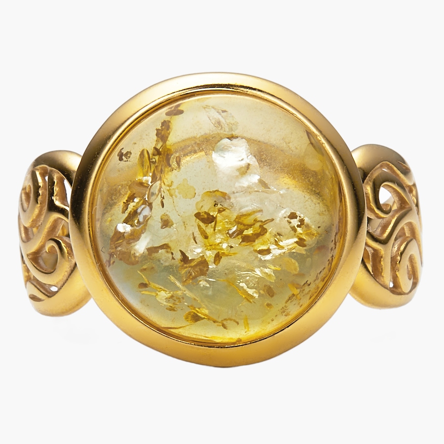 Image 116168_LEMGP.jpg, Product 116-168 / Price $99.99, Amber Extraordinaire Sterling Silver Amber Round Cabachon Ring from Amber Extraordinaire on TSC.ca's Jewellery department