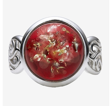 Amber Extraordinaire Sterling Silver Amber Round Cabachon Ring