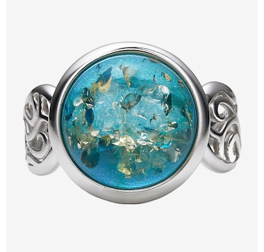 Amber Extraordinaire Sterling Silver Amber Round Cabachon Ring