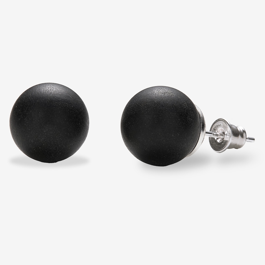 Image 116232_BLK.jpg, Product 116-232 / Price $69.99, Amber Extraordinaire Sterling Silver Amber Ball Stud 12mm Earrings from Amber Extraordinaire on TSC.ca's Jewellery department