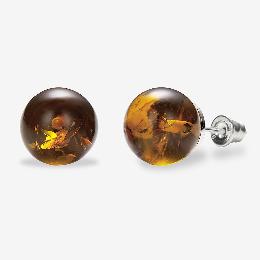 Image 116232_COG.jpg, Product 116-232 / Price $69.99, Amber Extraordinaire Sterling Silver Amber Ball Stud 12mm Earrings from Amber Extraordinaire on TSC.ca's Jewellery department