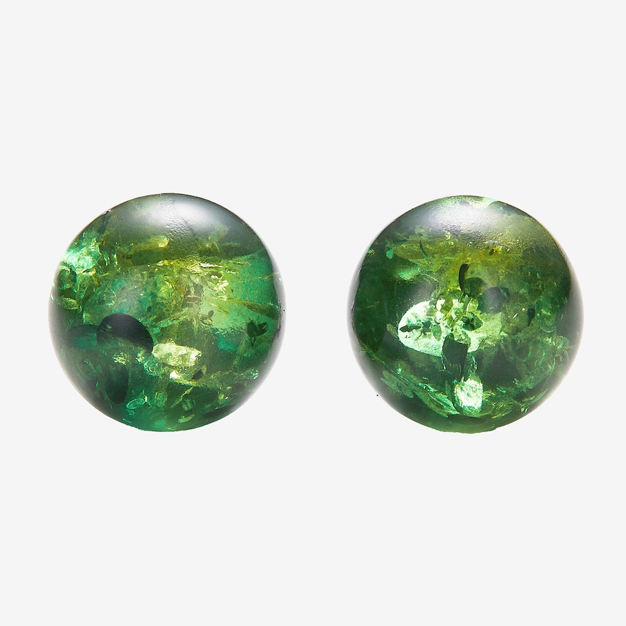 Image 116233_GRN.jpg, Product 116-233 / Price $89.99, Amber Extraordinaire Sterling Silver Amber Ball Stud 15mm Earrings from Amber Extraordinaire on TSC.ca's Jewellery department