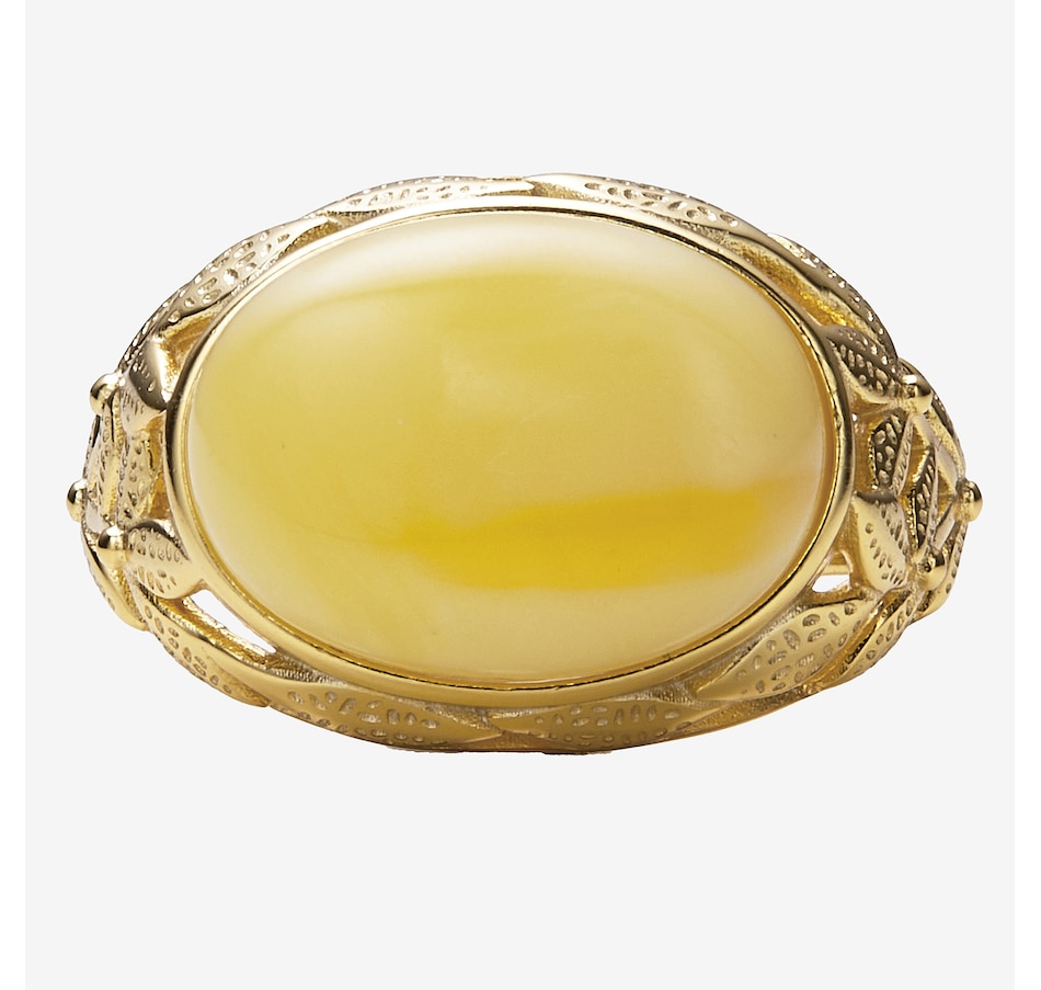 Image 116238.jpg, Product 116-238 / Price $99.99, Amber Extraordinaire Sterling Silver Amber East West Ring from Amber Extraordinaire on TSC.ca's Jewellery department