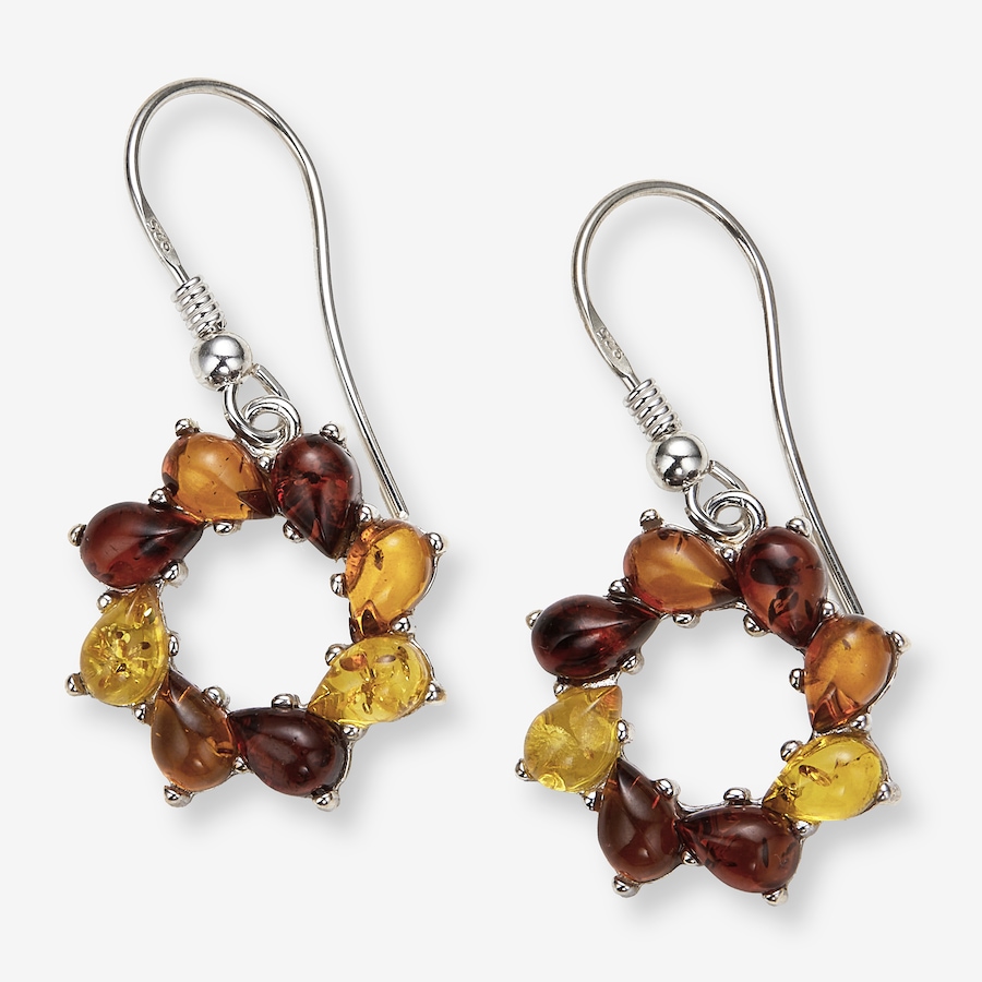 Image 116240_MTI.jpg, Product 116-240 / Price $79.99, Sterling Silver Multi Teardrop Earrings from Amber Extraordinaire on TSC.ca's Jewellery department