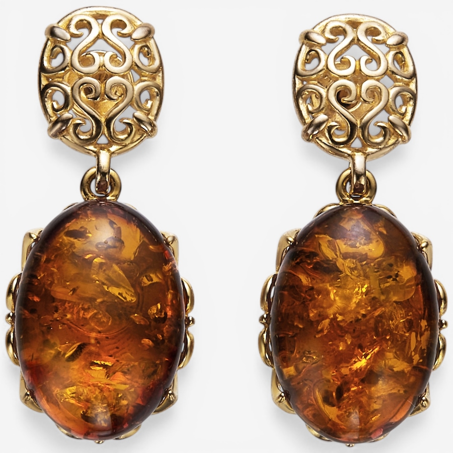Image 116243_COGGP.jpg, Product 116-243 / Price $99.99, Amber Extraordinaire Sterling Silver Oval Drop Earrings from Amber Extraordinaire on TSC.ca's Jewellery department