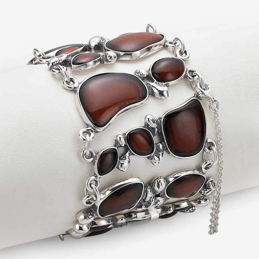 Image 116245_CHY.jpg, Product 116-245 / Price $1,299.99, Amber Extraordinaire Handmade Collection Multi Amber Stone Wide Bracelet from Amber Extraordinaire on TSC.ca's Jewellery department