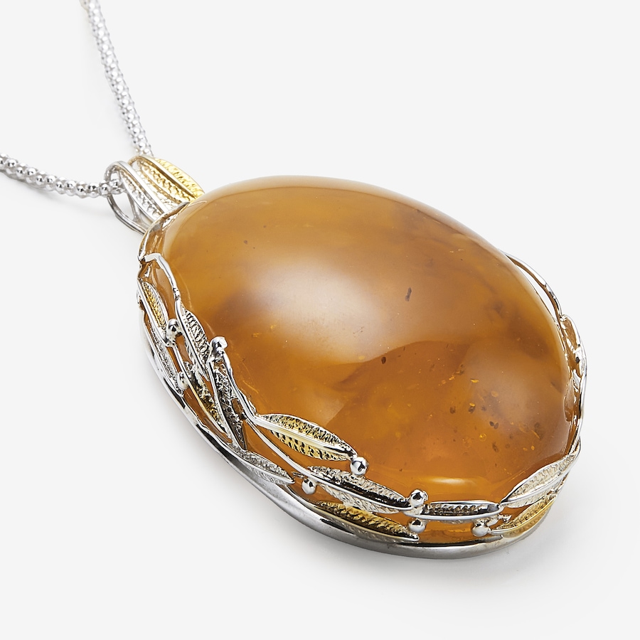 Image 116249_ALTMORE1.jpg, Product 116-249 / Price $1,059.99, Amber Extraordinaire Sterling Silver Handmade Collection Amber With Yellow Gold Plate Accents Pendant from Amber Extraordinaire on TSC.ca's Jewellery department