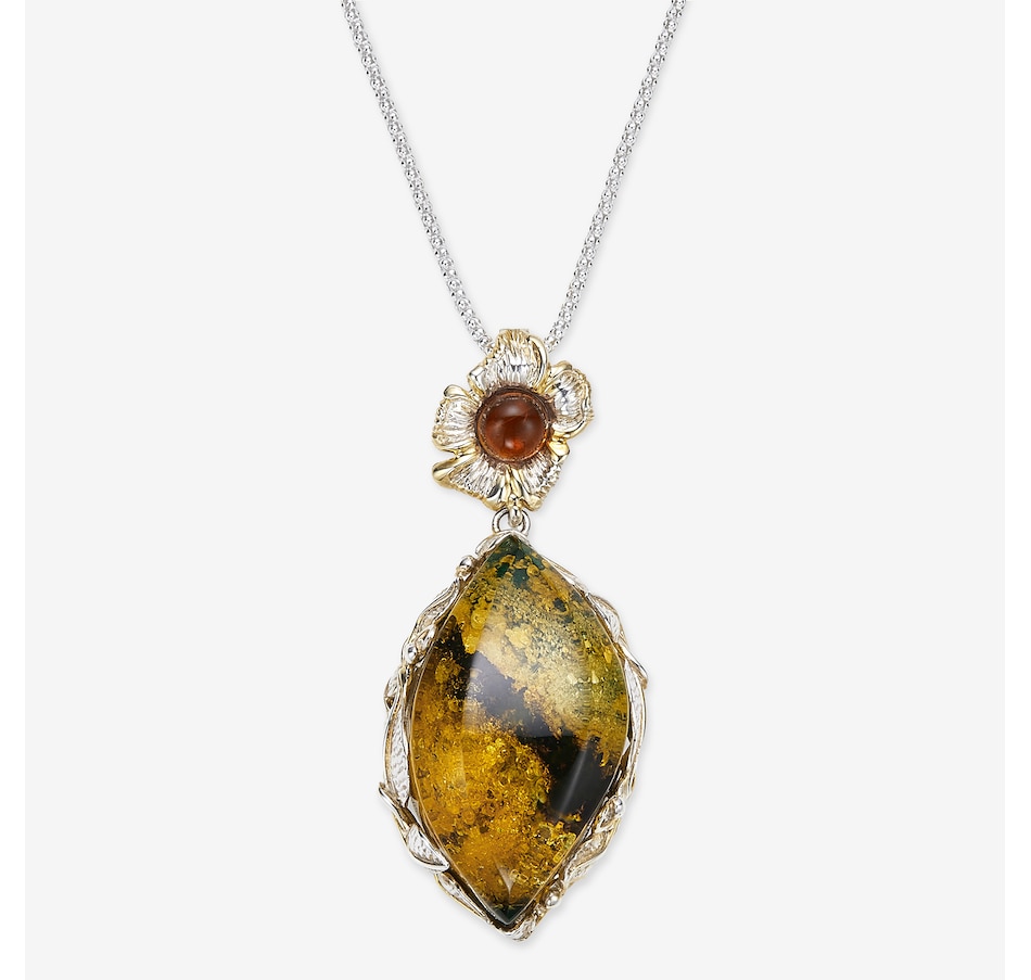 Image 116251.jpg, Product 116-251 / Price $739.99, Amber Extraordinaire Sterling Silver Handmade Collection Green Amber Pendant from Amber Extraordinaire on TSC.ca's Jewellery department