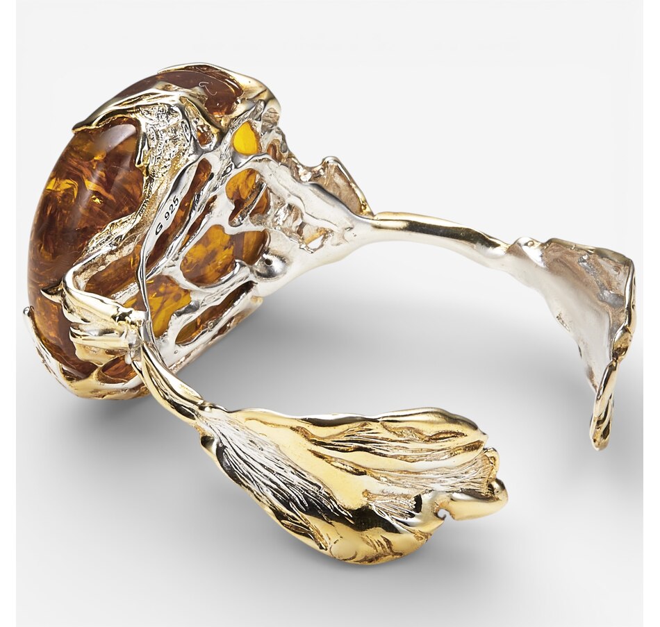 Amber Extraordinaire Gallery Collection Large Amber Stone Cuff - TSC.ca