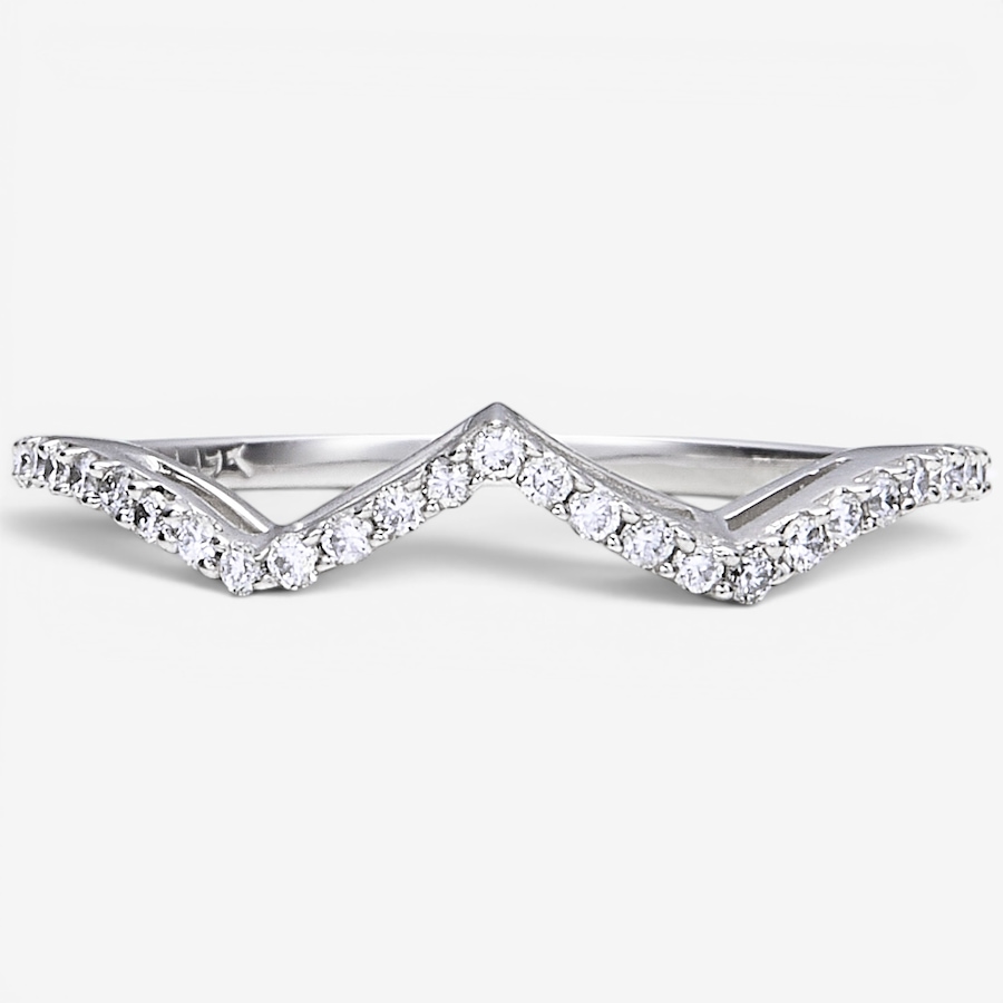 Image 116277.jpg, Product 116-277 / Price $2,499.99, 19K White Gold 0.20ctw Diamond Chevron Ring from The Vault on TSC.ca's Jewellery department