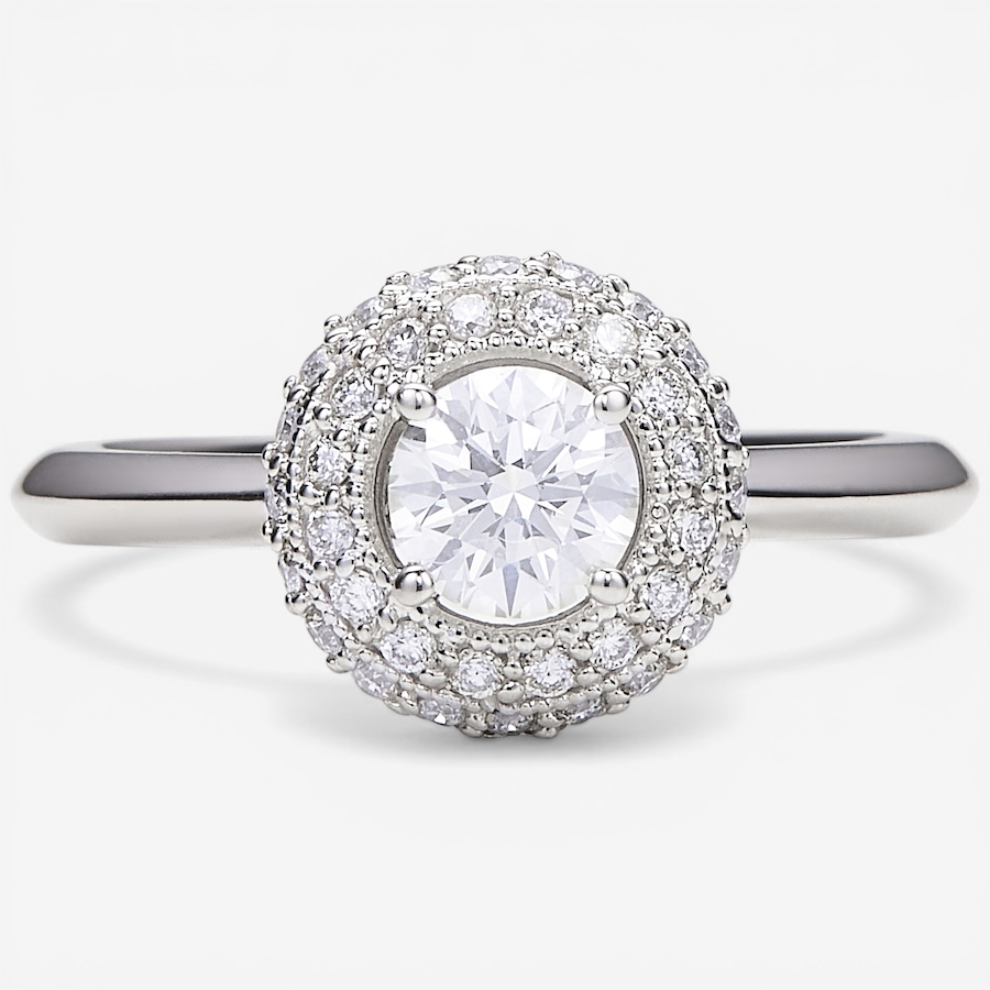 Image 116279.jpg, Product 116-279 / Price $4,899.33, 19K White Gold 0.78ctw Double Halo Diamond Ring from The Vault on TSC.ca's Jewellery department